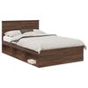 vidaXL Cadru de pat Stejar &icirc;nchis 120 x 190 cm Lemn prelucrat