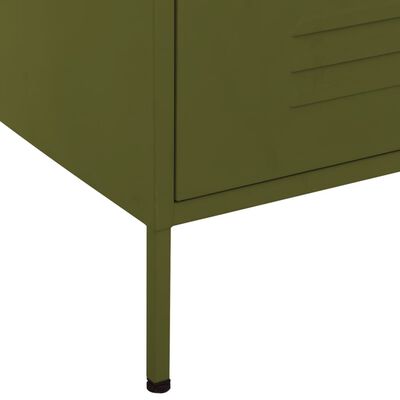vidaXL Comodă cu sertare, verde măsliniu, 80x35x101,5 cm oțel