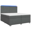 vidaXL Pat boxspring cu saltea Gri &icirc;nchis 200 x 200 cm Țesătură