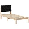 vidaXL Cadru de pat cu tăblie tapițată cu headboard Maro 75 x 190 cm