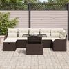 vidaXL Set de canapele pentru grădină cu pernă 8 pcs Maro Rattan poli