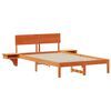 vidaXL Cadru de pat Maroniu cerat 140 x 200 cm Lemn de pin masiv