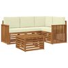 vidaXL Set de canapele de exterior cu pernă 5 pcs Natural și Crem