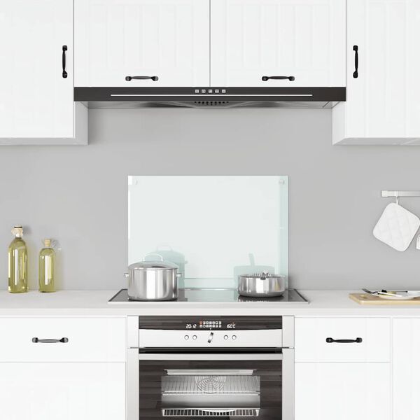 vidaXL Panou antistropi de bucătărie, culoare lapte, 70x50 cm, sticlă securizată