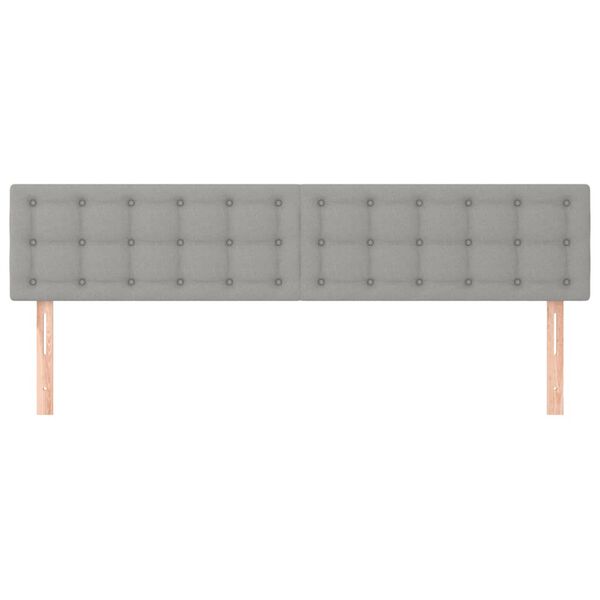 vidaXL Tăblii de pat, 2 buc, gri deschis, 90x5x78/88 cm, textil