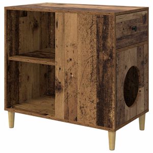 vidaXL Casa pentru pisici Lemn vechi 72 x 42,5 x 70 cm Lemn prelucrat