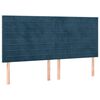 vidaXL Tăblie de pat albastru &icirc;nchis 160x5x118/128 cm catifea