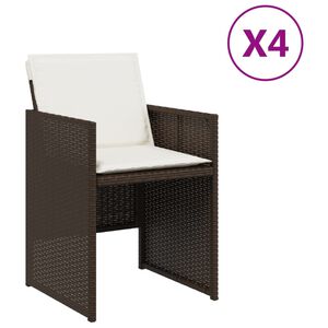 vidaXL Scaune de grădină cu perne, 4 buc., maro, poliratan