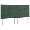 vidaXL Tăblie de pat cu LED, verde &icirc;nchis, 160x5x118/128 cm, catifea