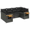 vidaXL Set mobilier de grădină cu perne, 6 piese, negru, poliratan