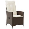 vidaXL Set de masă pentru grădină cu pernă 3 pcs Maro Rattan poli