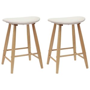 vidaXL Scaune de dining 2 buc. Lemn Solid de Cauciuc natural