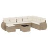 vidaXL Set canapele de grădină, 9 piese, cu perne, bej, poliratan