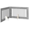 vidaXL Poartă pentru c&acirc;ini pliabilă cu suporturi 2 pcs Sonoma gri