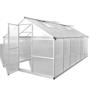 vidaXL Seră din aluminiu ranforsat cu cadru la bază, 9,025 m&sup2;