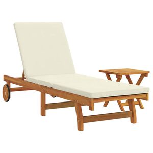 vidaXL Șezlong 1-persoană 2 pcs Maro Lemn Solid de Acacia