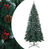 vidaXL Brad de Crăciun artificial 400 cm PVC și Oțel Verde și alb