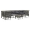 vidaXL Set mobilier de grădină cu perne, 8 piese, gri, poliratan
