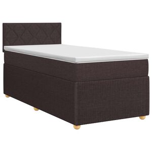 vidaXL Pat boxspring cu saltea Maro &icirc;nchis 80 x 200 cm Țesătură