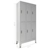 vidaXL Dulap de locker Gri 45 x 90 x 180 cm