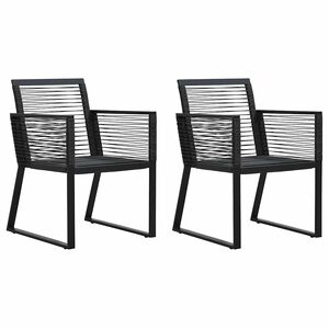 vidaXL Scaune de grădină, 2 buc., negru, ratan PVC