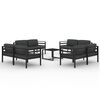 vidaXL Set mobilier de grădină cu perne, 9 piese, antracit, aluminiu