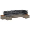 vidaXL Set de canapele pentru grădină cu pernă 7 pcs Gri Rattan poli