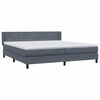 vidaXL Pat box spring cu saltea, gri &icirc;nchis, 180x210 cm, catifea
