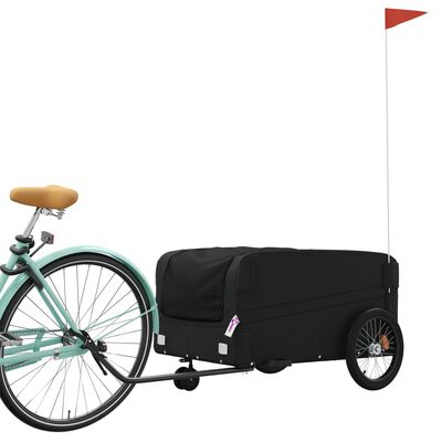 vidaXL Remorcă pentru biciclete, negru, 45 kg, fier