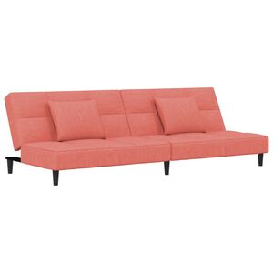 vidaXL Canapea extensibilă cu 2 locuri, 2 perne, roz, catifea