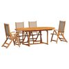 vidaXL Set mobilier de grădină, 5 piese, lemn masiv acacia/textilenă
