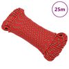 vidaXL Fr&acirc;nghie de barcă, roșu, 4 mm, 25 m, polipropilenă