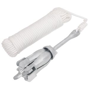 vidaXL Ancoră pliabilă cu funie, 4 kg, fontă galvanizată la cald