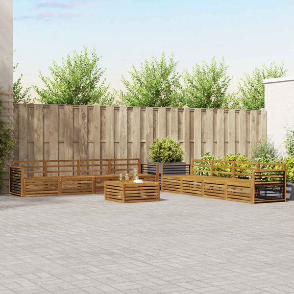 vidaXL Set de canapele de exterior 9 pcs natural