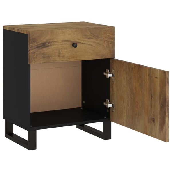 vidaXL Noptieră, 50x33x60 cm, lemn masiv mango și lemn prelucrat