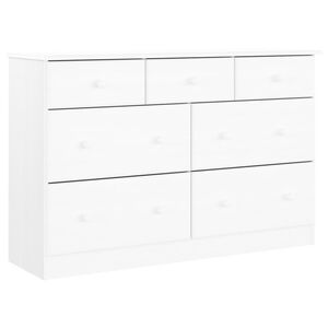 vidaXL Comodă cu sertare ALTA, alb, 112x35x73 cm, lemn masiv de pin