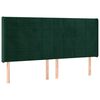 vidaXL Tăblie pat cu aripioare verde &icirc;nchis 183x16x118/128 cm catifea