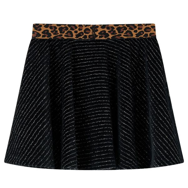 Fusta de copii cu talie leopard, negru, 92