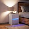 vidaXL Noptieră cu lumini LED, alb, lemn prelucrat