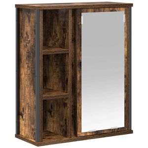 vidaXL Dulap de baie cu oglindă stejar afumat 50x21x60 cm