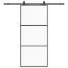 vidaXL Ușă glisantă cu set de feronerie neagră 90x205 cm Sticlă ESG