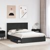 vidaXL Pat cu storage cu headboard Negru 150 x 200 cm Lemn compozit