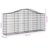 vidaXL Coșuri gabion arcuite 2 buc, 200x30x80/100cm, fier galvanizat