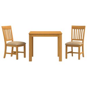 vidaXL Set de dining 3 buc. Bej Lemn de stejar masiv