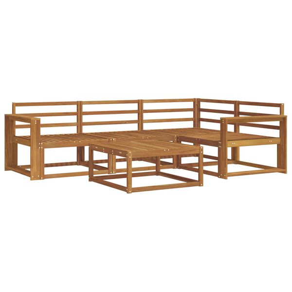 vidaXL Set de canapele de exterior 5 pcs natural Lemn Solid de Acacia