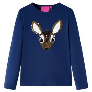 Tricou pentru copii cu m&acirc;neci lungi, bleumarin 92