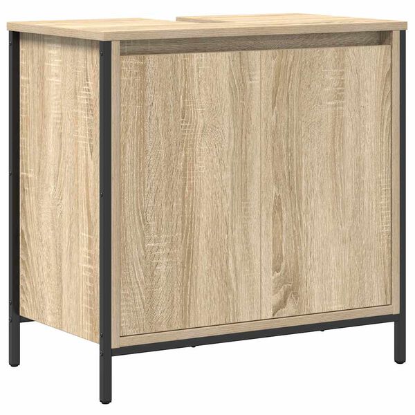 vidaXL Dulap pentru lavoar baie Stejar Sonoma 60x34,5x60 cm