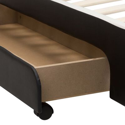 vidaXL Cadru pat cu sertare, negru, 180 x 200 cm, piele artificială