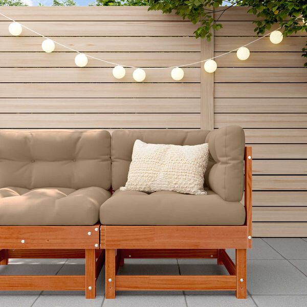 vidaXL Sofa de colț pentru grădină Lemn masiv de pin Maro Ceară