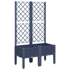vidaXL Jardinieră de grădină cu spalier, albastru gri, 80x40x142 cm, PP